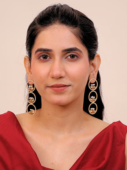 Viana Jewels Meherbaan Brass Earrings for Women 18K Gold Plated Handmade