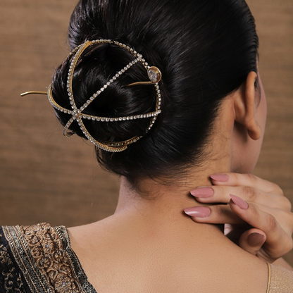 Rhinestone Hair Bun Cage Accessory