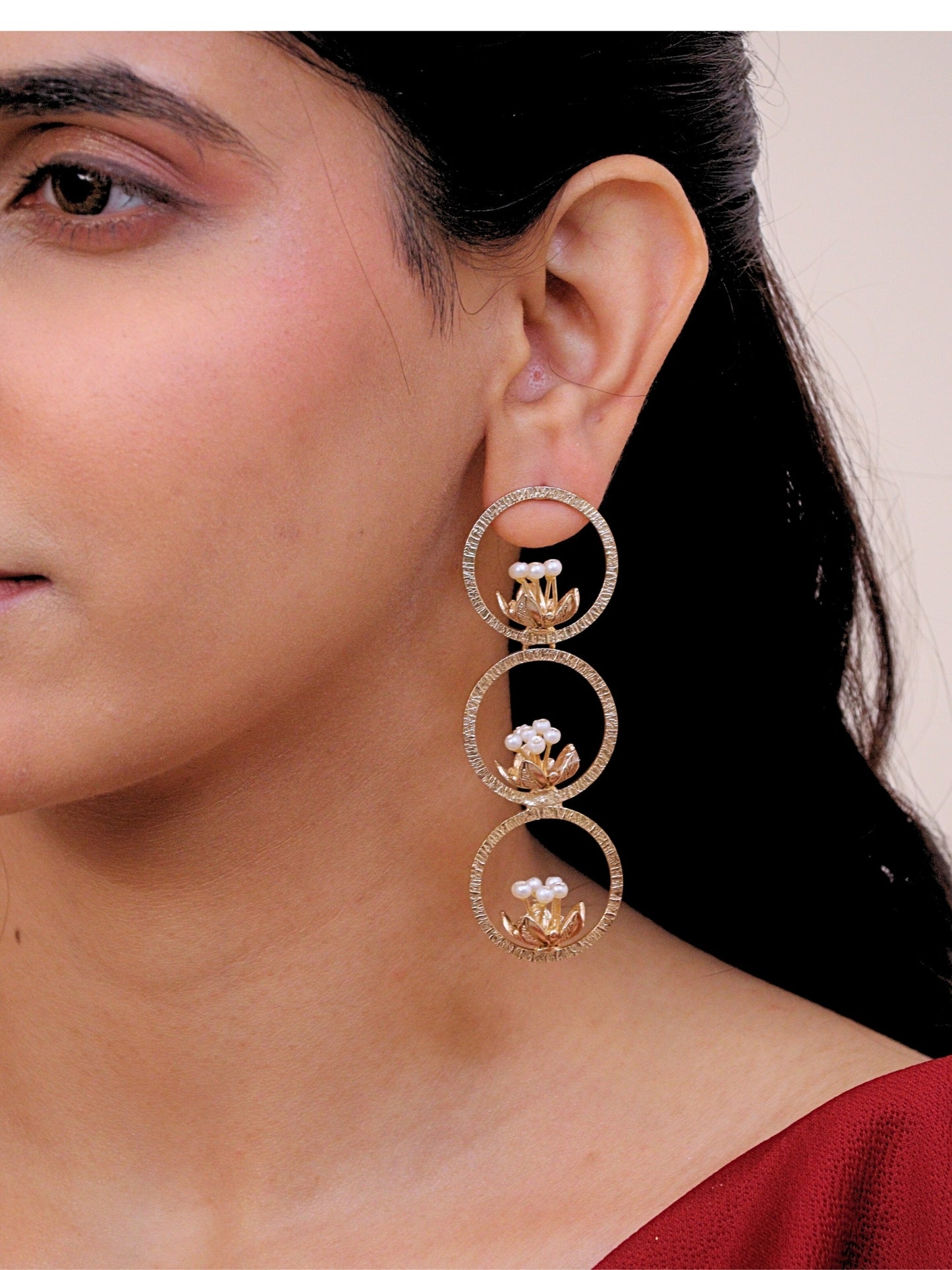 Viana Jewels Meherbaan Brass Earrings for Women 18K Gold Plated Handmade