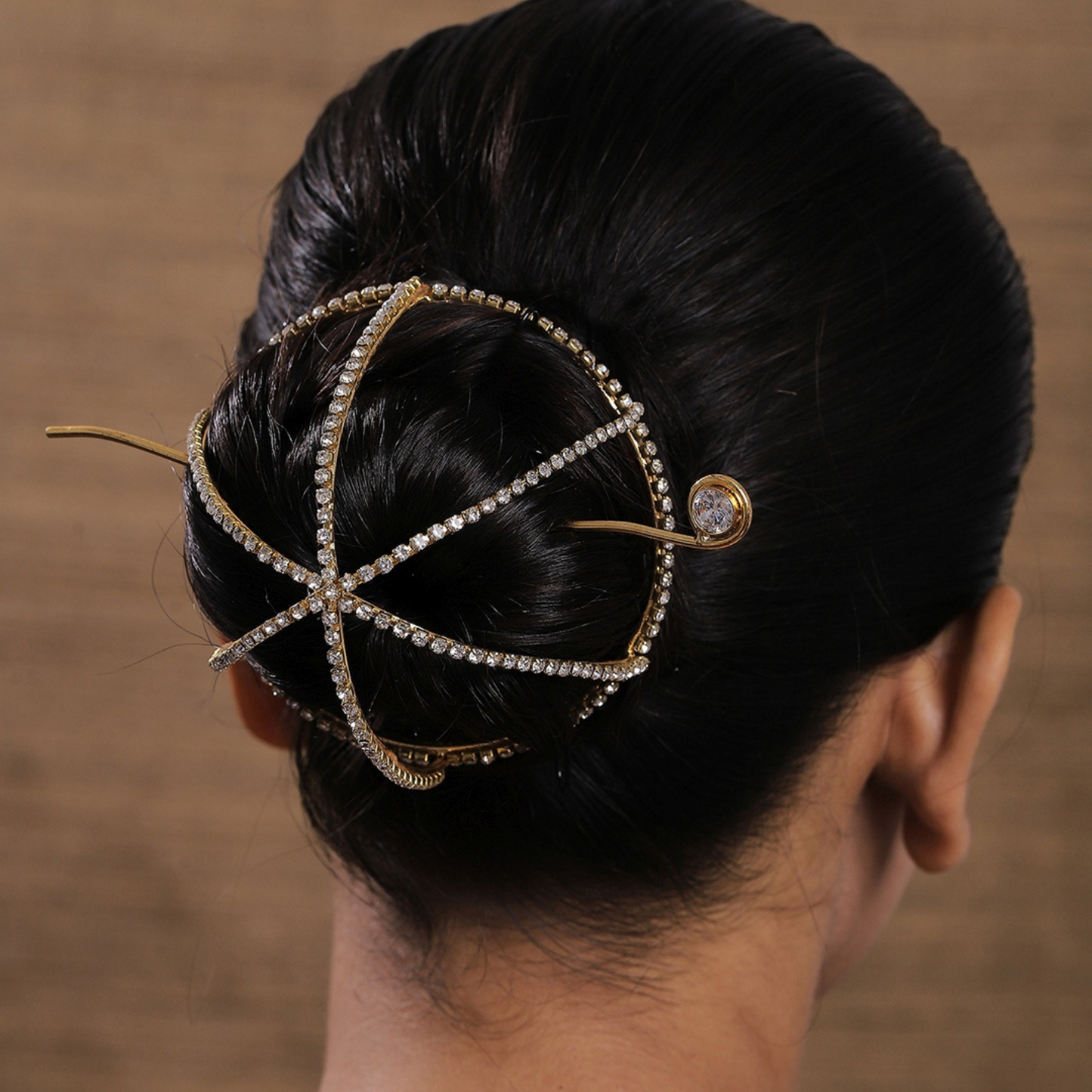 Rhinestone Hair Bun Cage Accessory