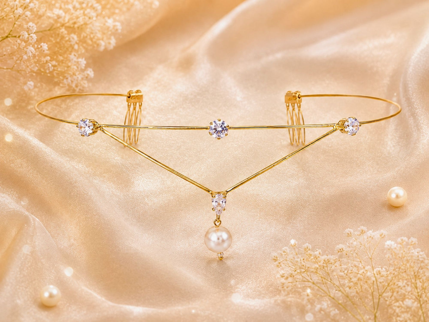 VIANA JEWELS Premiere Tiara Bridal Low Back Hair Crown For Women