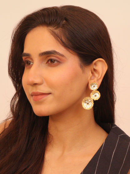 Viana Jewels Gulkari Brass Earrings for Women 18K Gold Plated Handmade