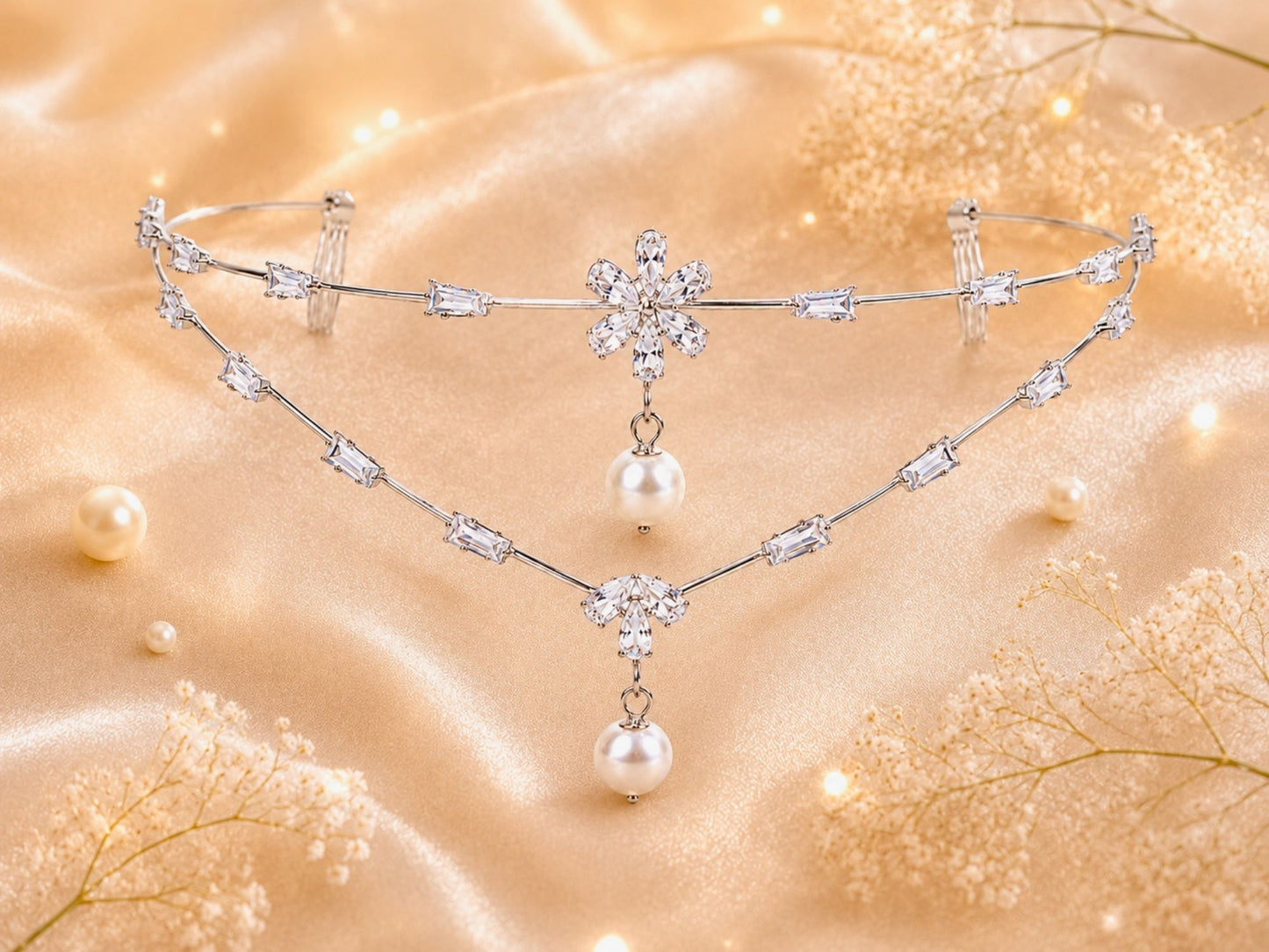 VIANA JEWELS Diva Tiara Star Power Back Hair Crown For Women