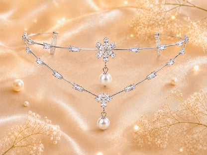 VIANA JEWELS Diva Tiara Star Power Back Hair Crown For Women