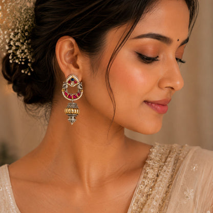 Viana Jewels Aarna Heritage Pachi Kundan Earrings