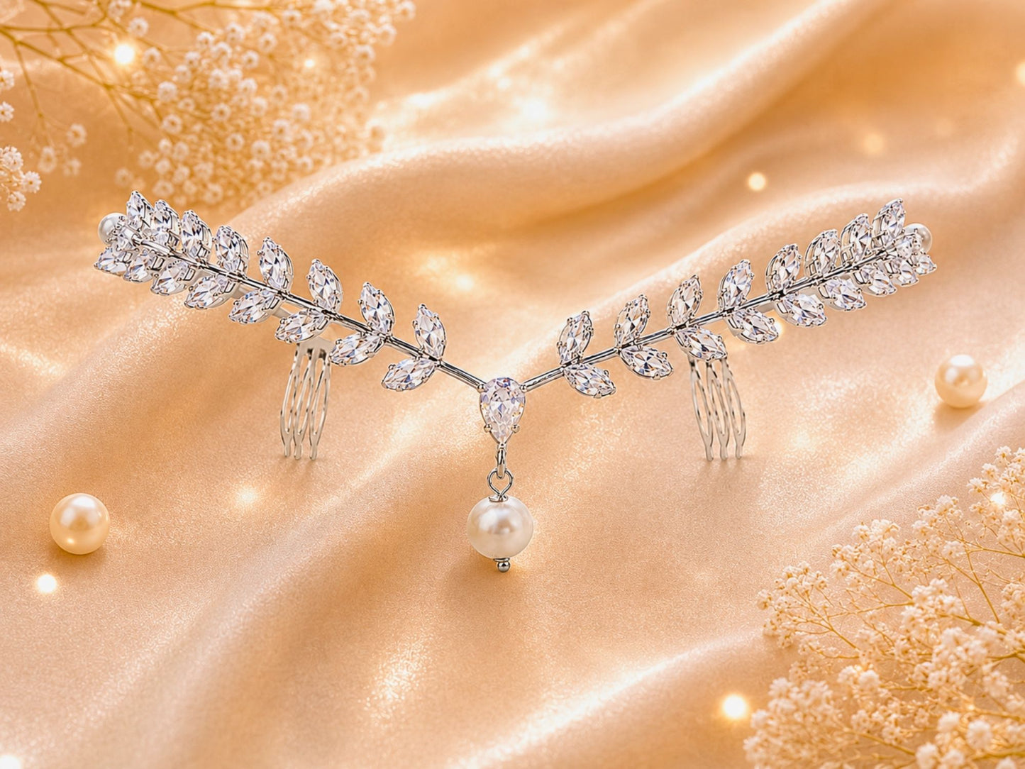 VIANA JEWELS Spotlight Tiara Glam Back Hair Crown For Women