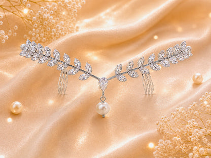 VIANA JEWELS Spotlight Tiara Glam Back Hair Crown For Women