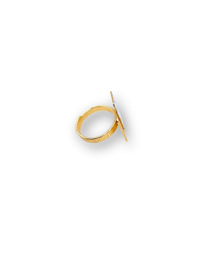 Viana Jewels Suvarn Dual Tone Brass Adjustable Ring 18K Gold Plated Handmade