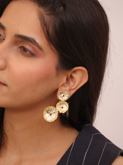 Viana Jewels Gulkari Brass Earrings for Women 18K Gold Plated Handmade