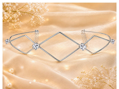 VIANA JEWELS Glimmer Tiara Radiant Bridal Back Crown For Women