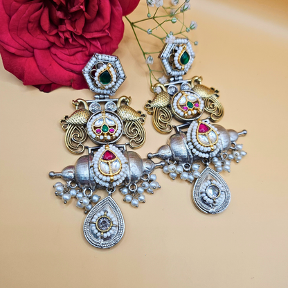 Pachi Pankhudi Navratri Earrings