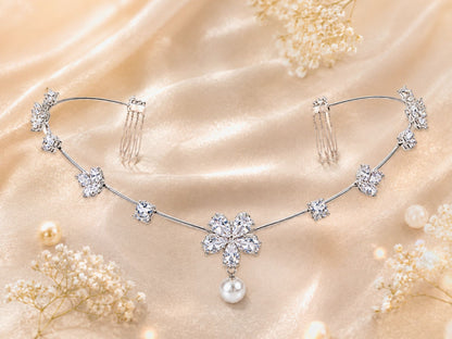 VIANA JEWELS Vogue Tiara Editorial Back Hair Crown For Women