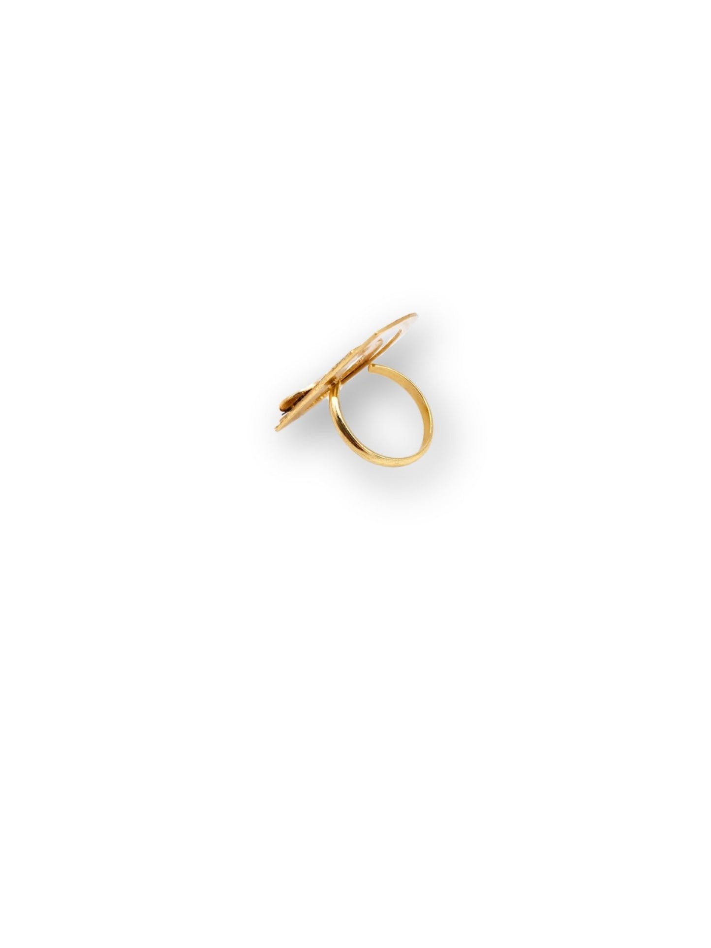 Viana Jewels Suvarn Dual Tone Brass Adjustable Ring 18K Gold Plated Handmade