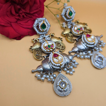 Pachi Pankhudi Navratri Earrings