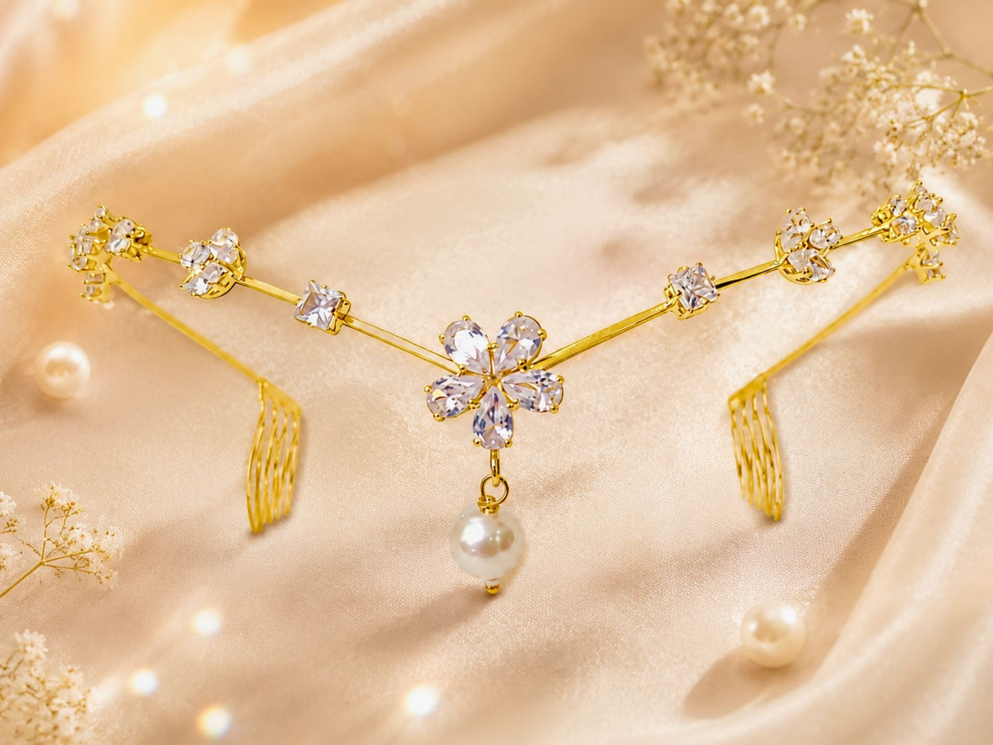 VIANA JEWELS Starlet Tiara Glam Back Hair Crown For Women