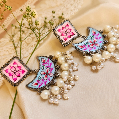 Mandira Silver Meenakari Chandballi