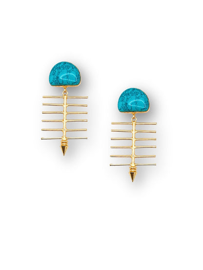 Viana Jewels Ferozah Brass Earrings for Women 18K Gold Plated Handmade