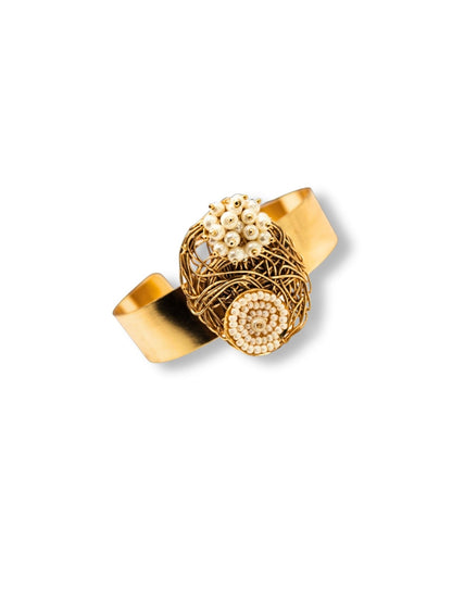 Viana Jewels Gulnaar Brass Bracelet for Women 18K Gold Plated Handmade