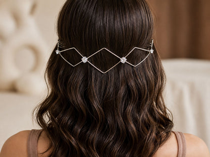 VIANA JEWELS Glimmer Tiara Radiant Bridal Back Crown For Women