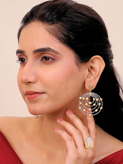 Viana Jewels Noorjahan Oxidised Silver Plated Brass Earrings for Women