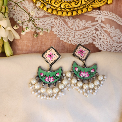 Mandira Silver Meenakari Chandballi