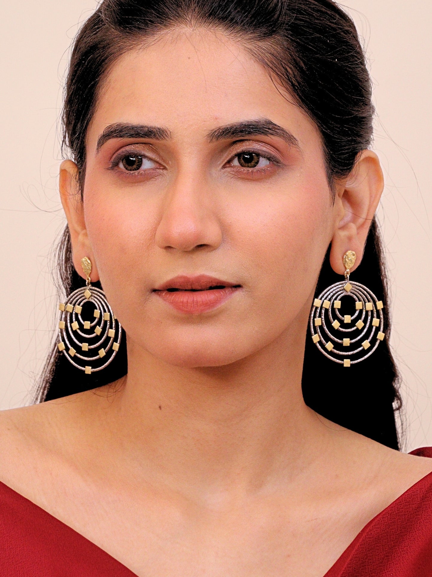 Viana Jewels Noorjahan Oxidised Silver Plated Brass Earrings for Women