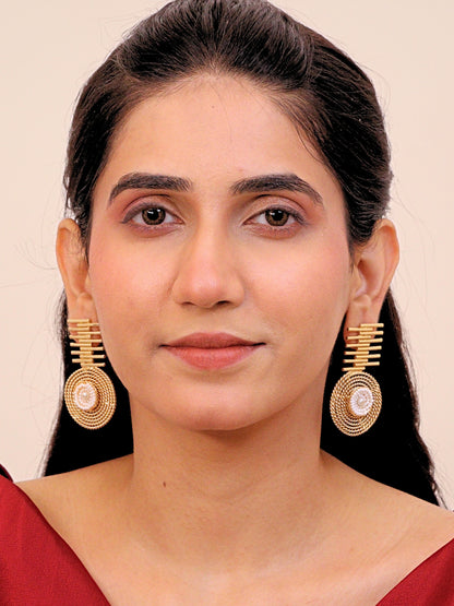 Viana Jewels Mahtabi Brass Earrings for Women 18K Gold Plated Handmade