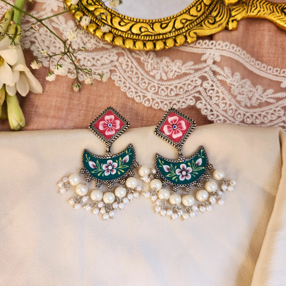 Mandira Silver Meenakari Chandballi
