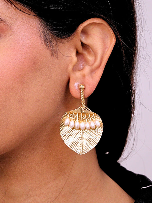 Viana Jewels Siaa Brass Earrings for Women 18K Gold Plated Handmade