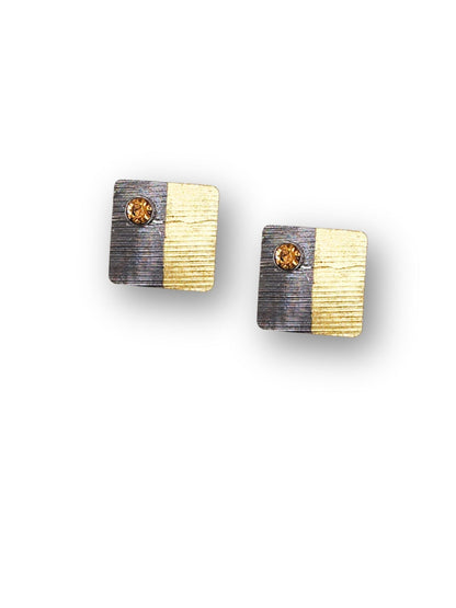 Viana Jewels Maaya Dual Tone Brass Earrings for Women 18K Gold Plated Handmade