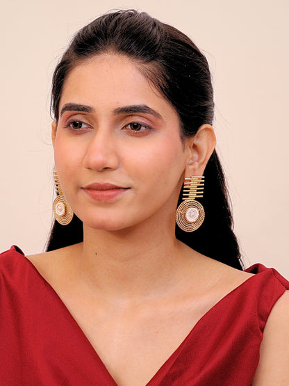 Viana Jewels Mahtabi Brass Earrings for Women 18K Gold Plated Handmade