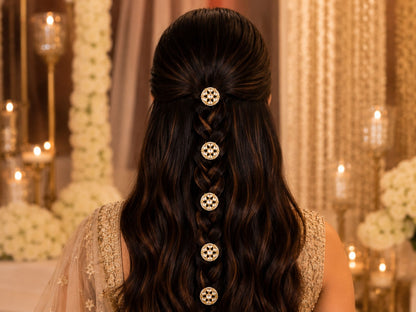 VIANA JEWELS Kesh Qala Jadau Bridal Hair Pin For Women