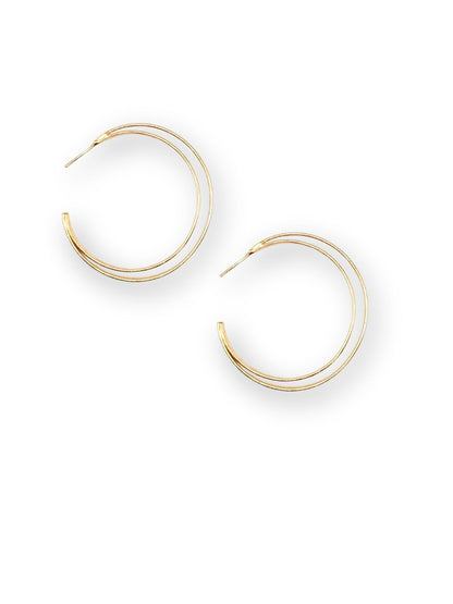 Viana Jewels Avyaya Brass Hoop Earrings for Women 18K Gold Plated Handmade