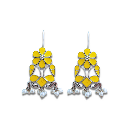 Meenakari Morni Hook Earring