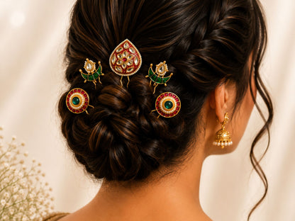 VIANA JEWELS Kesh Qala Nizami Royal Hair Pin For Women