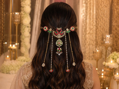 VIANA JEWELS Saundarya Kesh Zoya Kundan Hair Chain For Women