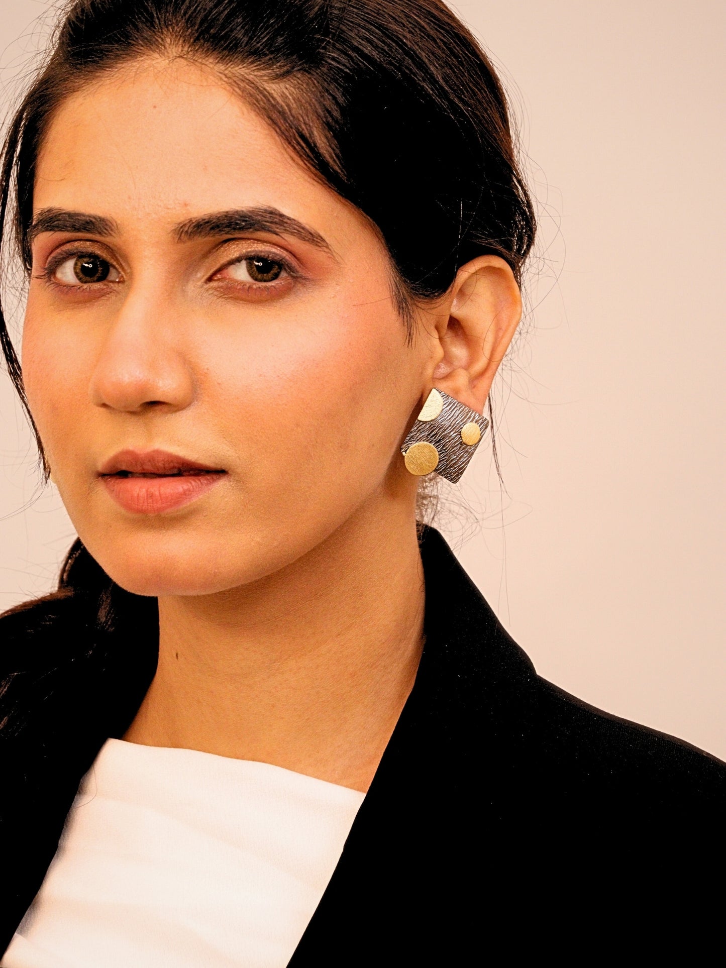 Viana Jewels Nyra Dual Tone Brass Earrings for Women 18K Gold Plated Handmade