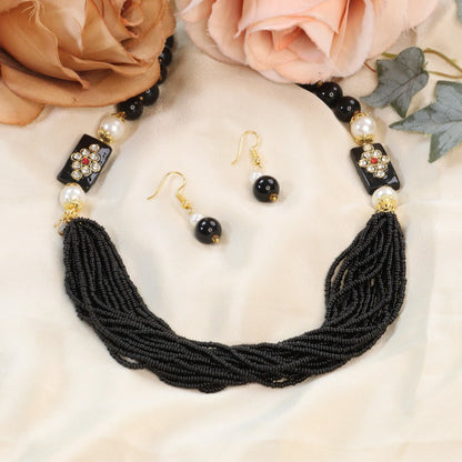 Tanjore Moti Black mala