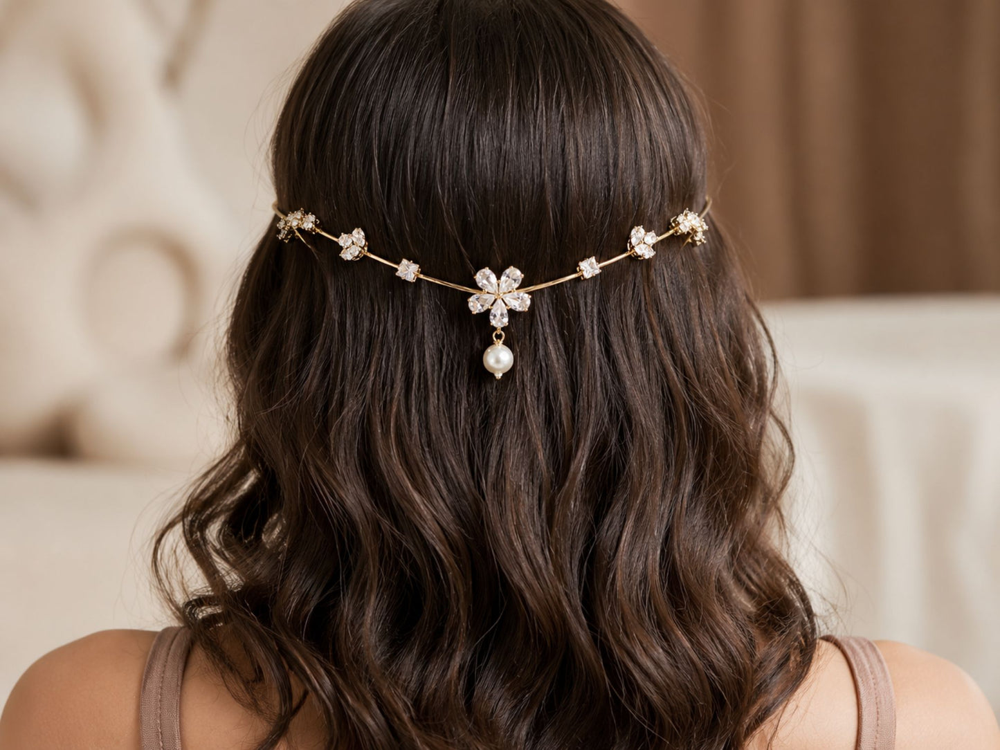 VIANA JEWELS Starlet Tiara Glam Back Hair Crown For Women