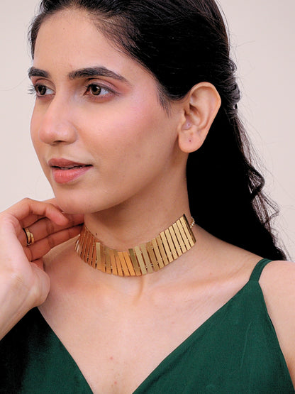 Viana Jewels Aabhra Golden Brass Choker for Women 18K Gold Plated Handmade