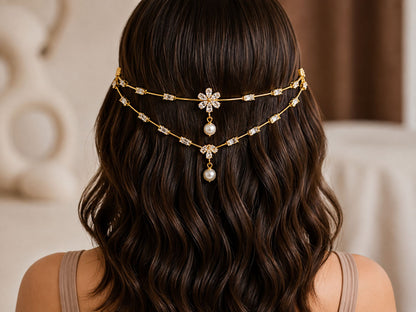 VIANA JEWELS Cameo Tiara Vintage Delicate Back Crown For Women