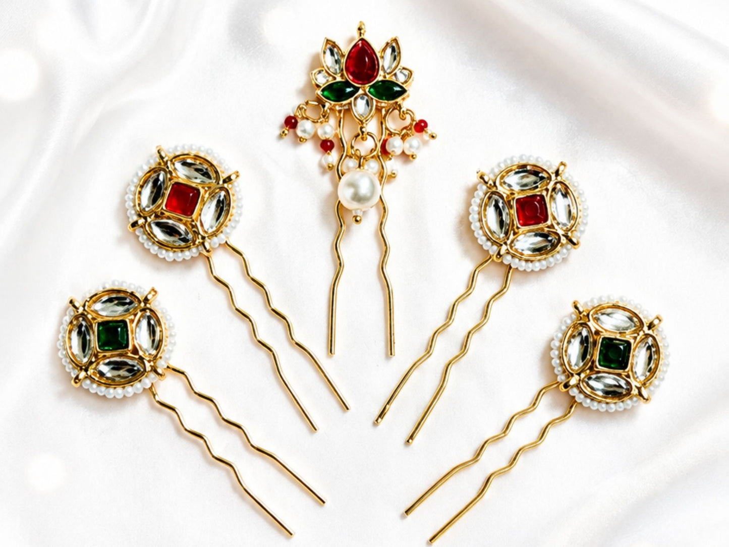 VIANA JEWELS Kesh Qala Chandbali Bridal Hair Pin For Women