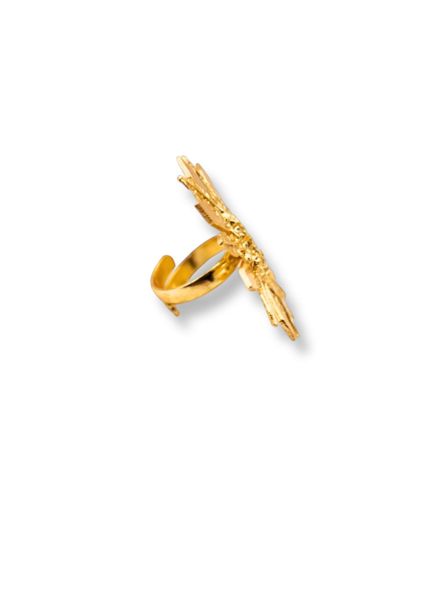 Viana Jewels Parinaaz Adjustable Brass Ring for Women 18K Gold Plated Handmade