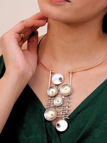 Viana Jewels Tanseem Indo Western Dual Tone Hasli Brass 18K Gold Plated