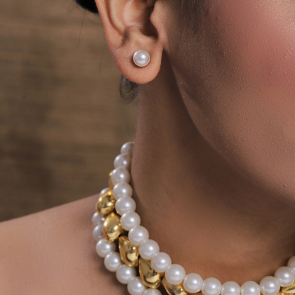 Saima Designer Pearl and Gold choker