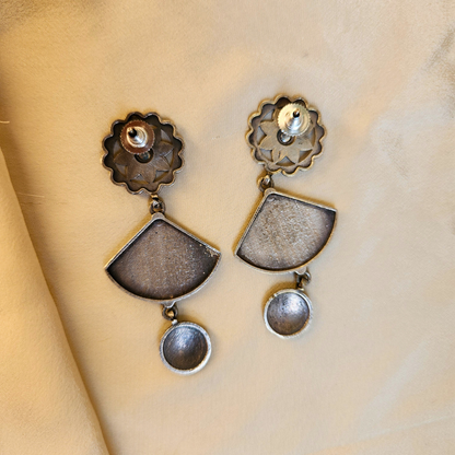 Saanjh Silver Meenakari Earrings