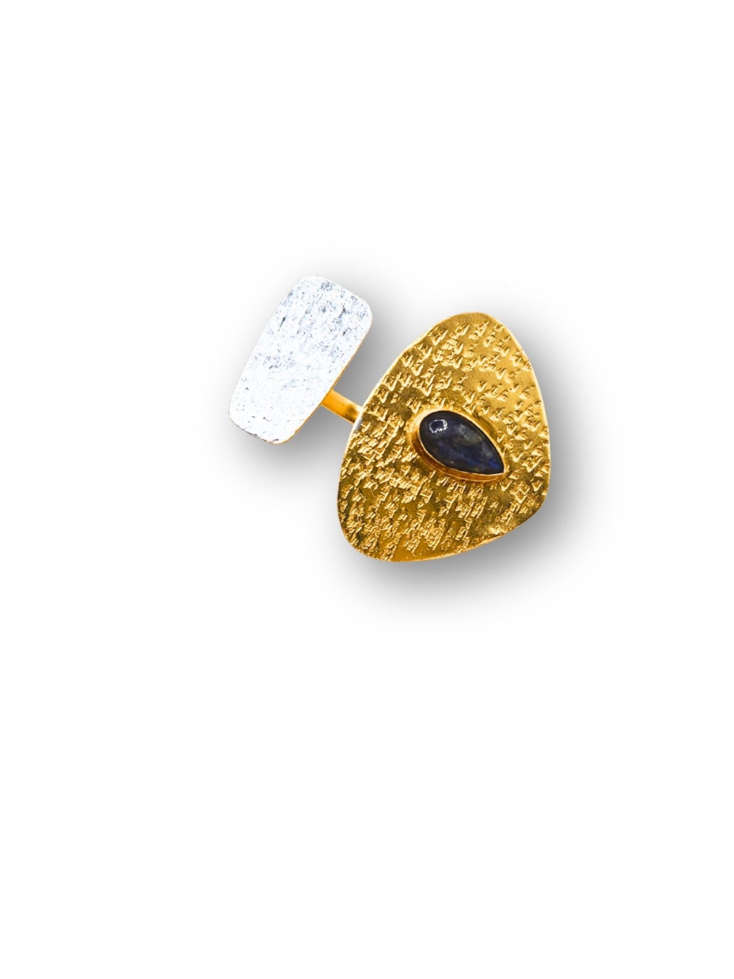 Viana Jewels Arushi Dual Tone Adjustable Brass Ring 18K Gold Plated Handmade