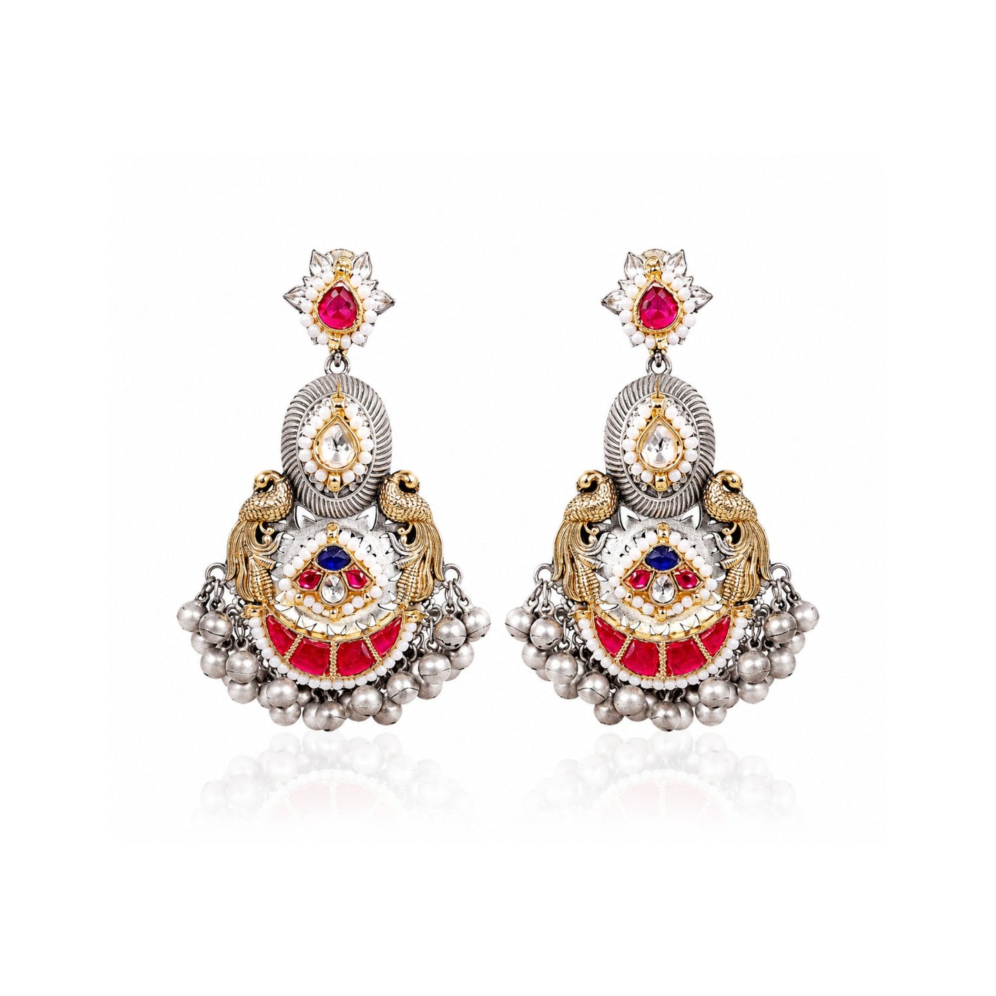 Viana Jewels Madhavi Floral Pachi Earrings