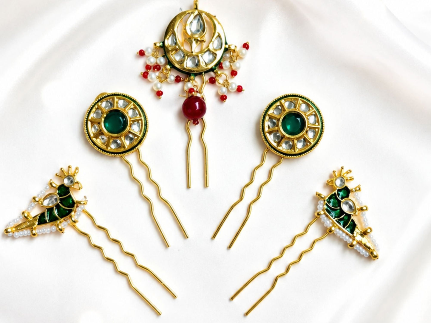 VIANA JEWELS Kesh Qala Maharani Bridal Hair Pin For Women