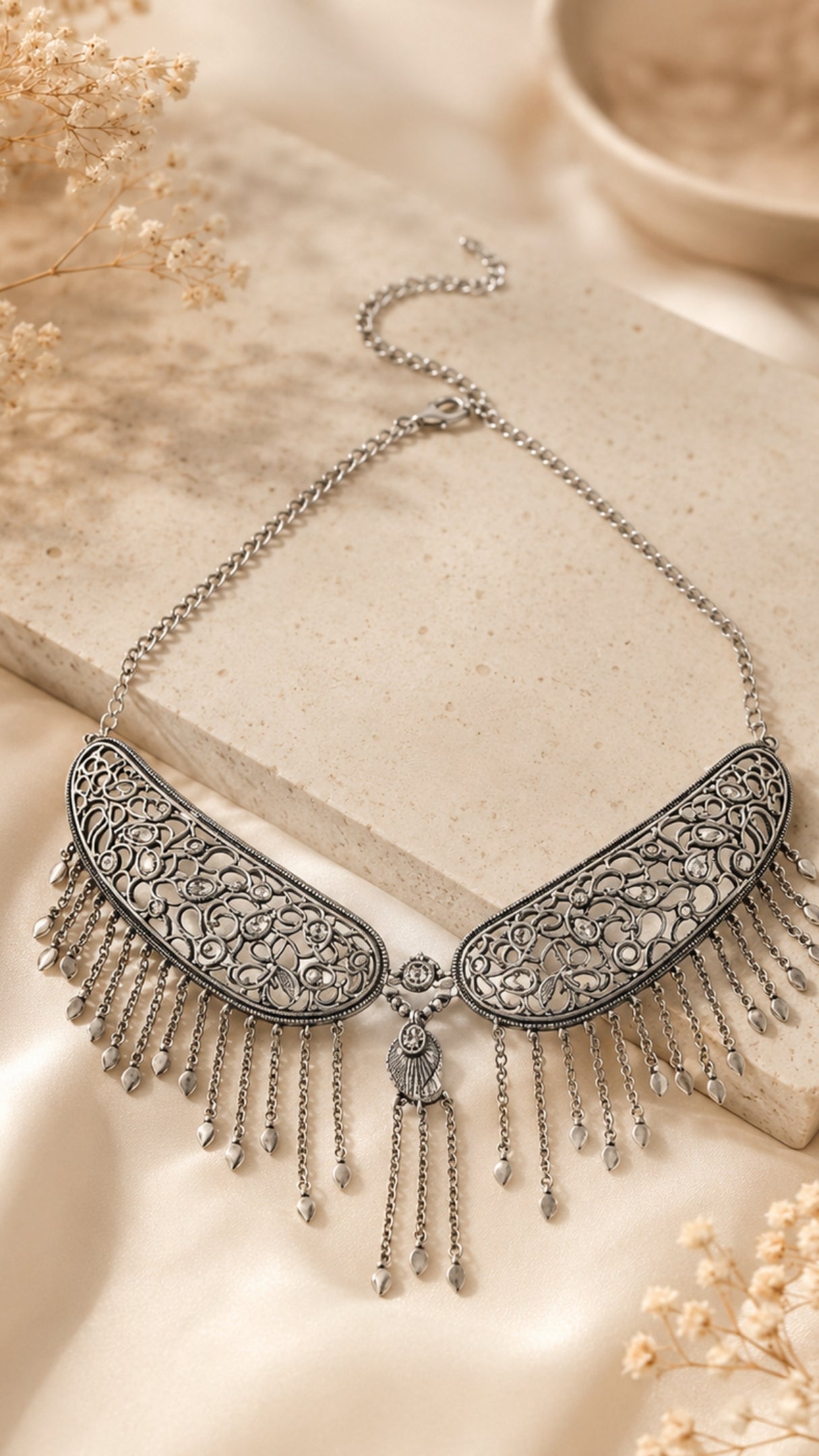 Avantika Silver Necklace
